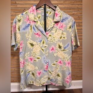 Bill Blass 1980s Silk Button-up Camp
Shirt